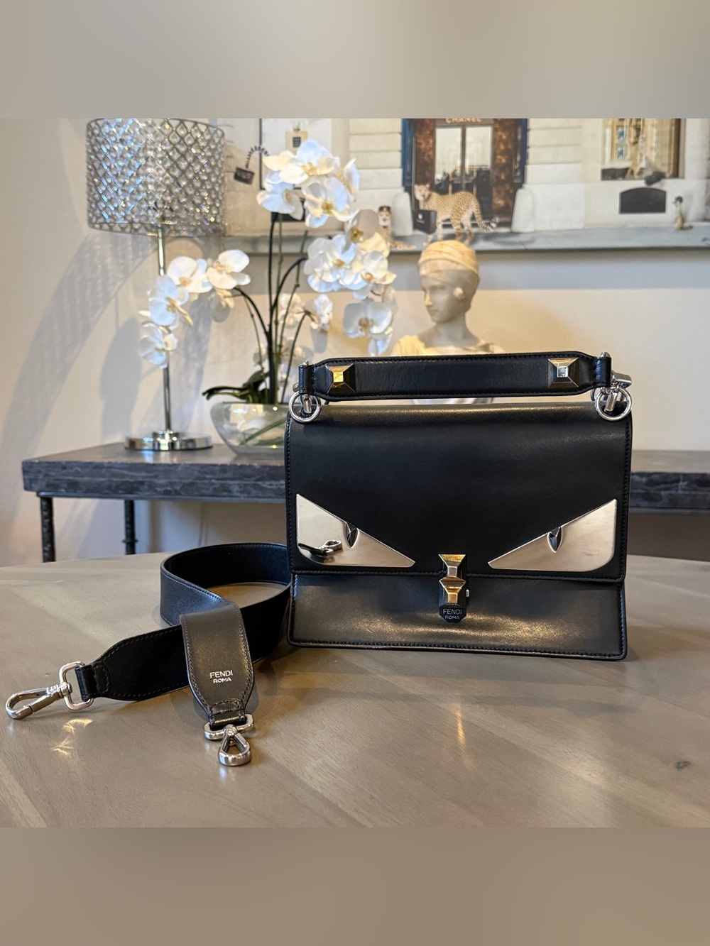 Fendi Monster Kan I Bag Leather Medium